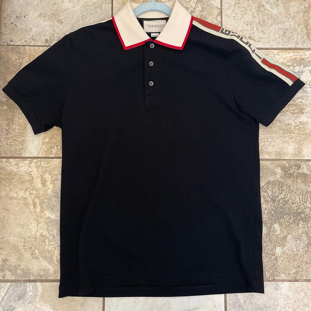 Gucci cotton polo with Gucci Stripe